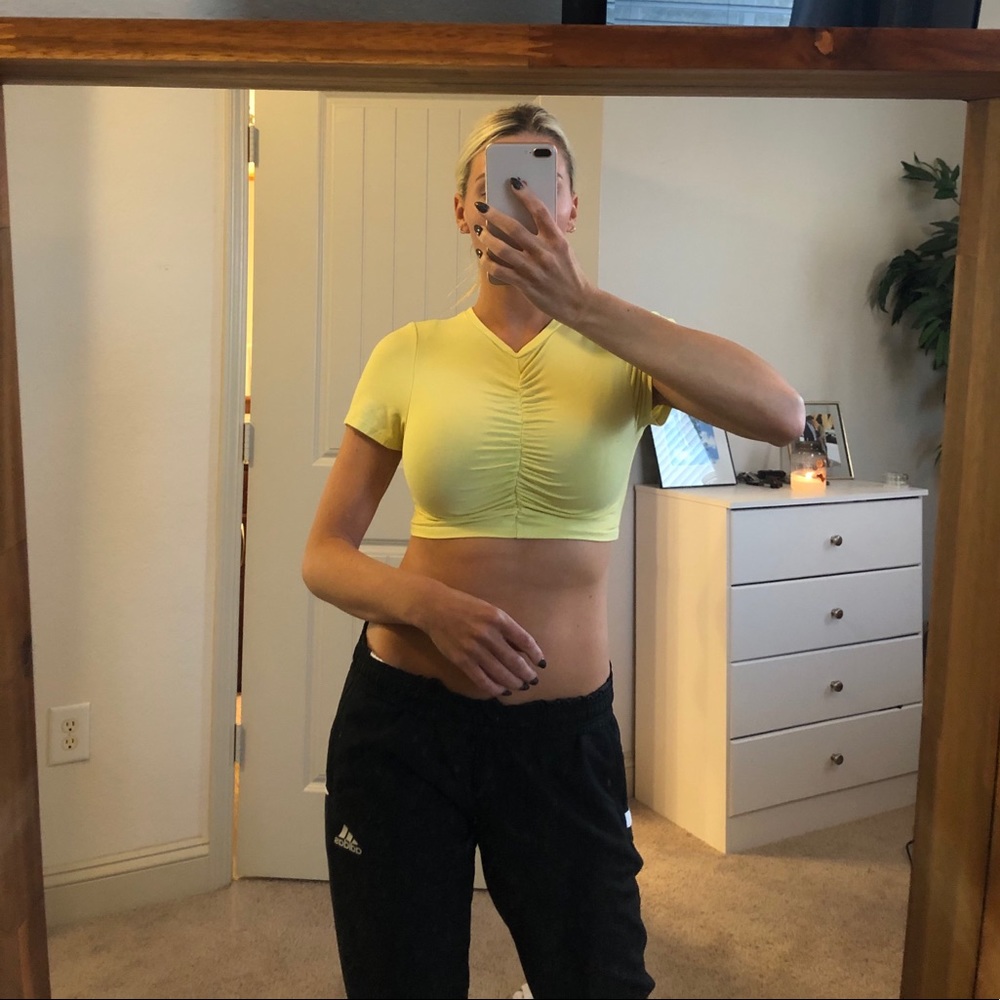 Light yellow crop top